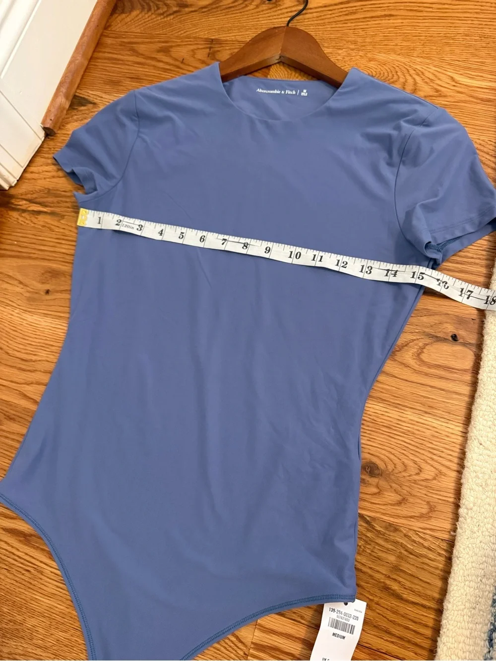 Abercrombie & Fitch Soft Matte Seamless Tee Bodysuit Blue Size Medium NWT
